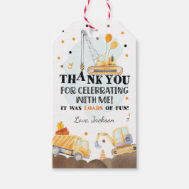 建築サンキューラベルダンプトラックボーイ誕生日 ギフトタグ