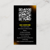 建築サービス金ゴールドグリッター名刺 名刺 (裏面)