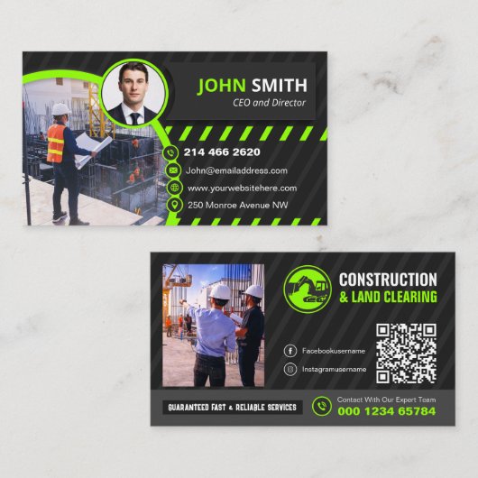 建築サービス、再構築および修復 名刺 (正面/裏面)