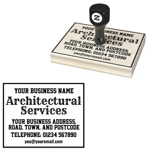 建築サービス(名前、住所など) ラバースタンプ (押印)