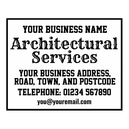 建築サービス（名前、住所など） ラバースタンプ (インプリント)