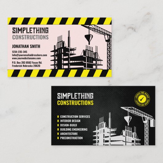 建築サービス、建築、リノベーション 名刺 (正面/裏面)