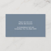 建築ショベルオペレーターダスティブルーメタル 名刺 (裏面)