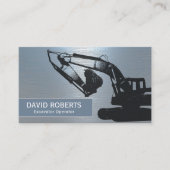 建築ショベルオペレーターダスティブルーメタル 名刺 (正面)