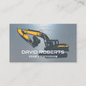 建築ショベルオペレーターブルーメタル 名刺 (正面)
