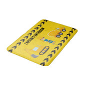 建築ショベルカスタムキッズイエロー バスマット (アングル)