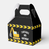 建築ショベル子供の誕生日パーティーブラック フェイバーボックス (正面サイド)