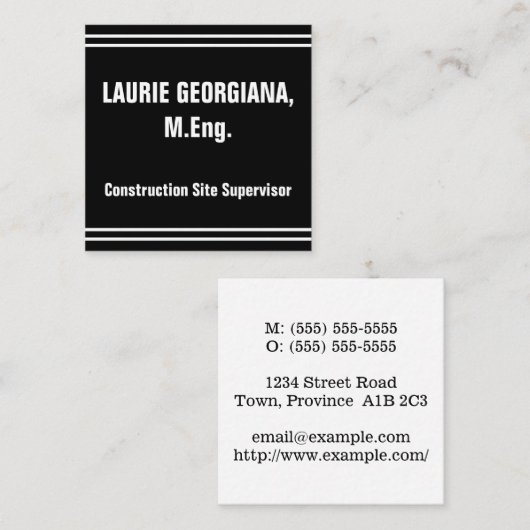 建築シンプルサイト管理者プロフェッショナル スクエア名刺 (正面/裏面)