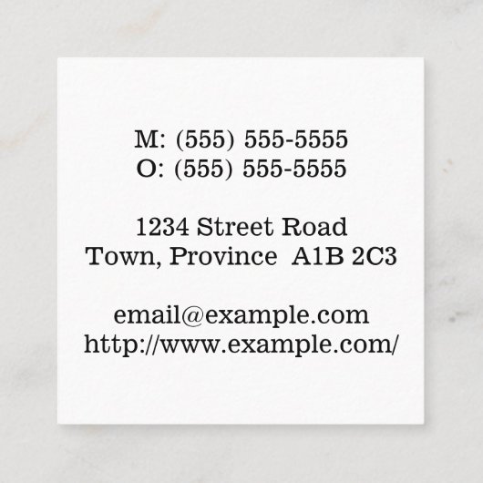 建築シンプルサイト管理者プロフェッショナル スクエア名刺 (裏面)