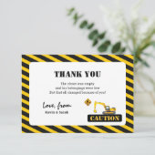 建築シンプルトラックボーイズ子供の誕生日 サンキューカード (スタンド正面)