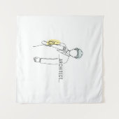 建築シンプル者の単線アート連続 タペストリー (正面(横))