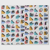 建築シンボルの折り返し紙 ラッピングペーパー (フラット)