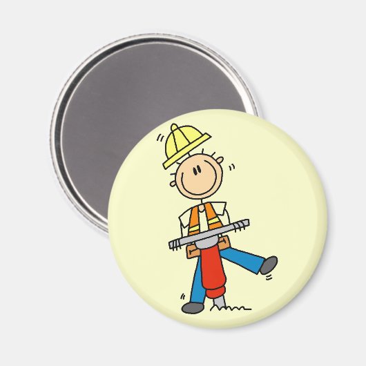 建築ジャックハンマーTシャツとギフト マグネット (正面/裏面)