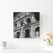 建築スケッチとのローマのColosseum スクエア壁時計 (ホーム)
