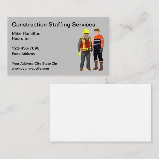 建築スタッフと派遣サービス 名刺 (正面/裏面)