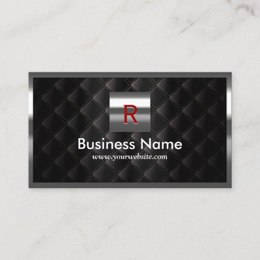 建築スチールモノグ縁どラムラグジュアリーブラック 名刺 (正面)