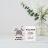 建築スチールロゴ |木材 名刺 (スタンド正面)