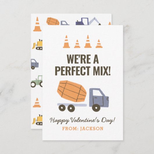 建築セメントミキサーキッズクラスルーム ノートカード (正面/裏面)