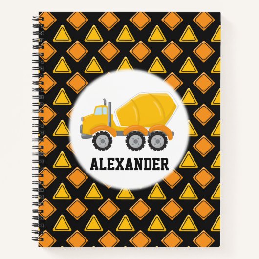 建築セメントミキサートラック車学校 ノートブック (正面)