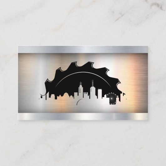 建築ソーシティロゴ |メタリック 名刺 (裏面)