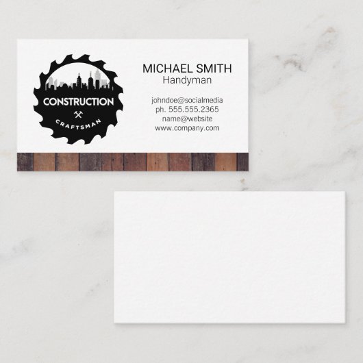 建築ソーシティロゴ |木製トリム 名刺 (正面/裏面)