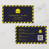 建築ゾーンのテープフレームとロゴ 名刺 (正面/裏面)