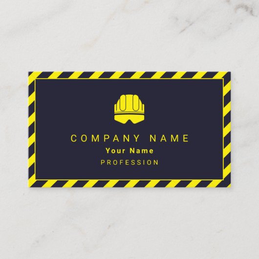 建築ゾーンのテープフレームとロゴ 名刺 (正面)