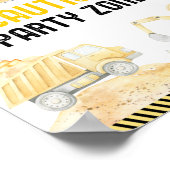 建築ゾーンダンプトラック掘り誕生日 ポスター (角)