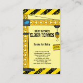 建築タワークレーンのベビーシャワー エンクロージャーカード (正面)