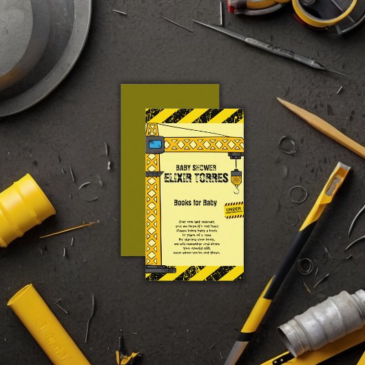 建築タワークレーンのベビーシャワー エンクロージャーカード