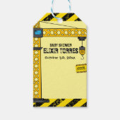 建築タワークレーンのベビーシャワー ギフトタグ (正面)