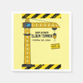 建築タワークレーンのベビーシャワー スタンダードカクテルナプキン (正面)