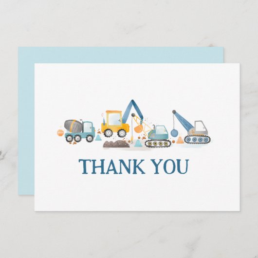 建築ダイガーとトラック、サンキューカード サンキューカード (正面/裏面)