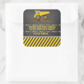 建築ダンプトラックありがとう好意ステッカー スクエアシール (バッグ)