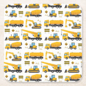 建築ダンプトラックのパターンパーティー供給 スクエアペーパーコースター (正面)