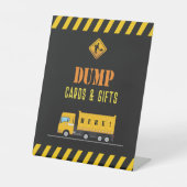 建築ダンプトラックのパーティーカードとギフト 台座サイン (正面)