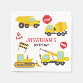 建築ダンプトラックの誕生日の招待状 スタンダードカクテルナプキン (正面)