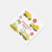 建築ダンプトラックの誕生日の招待状 スタンダードカクテルナプキン (角)
