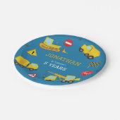 建築ダンプトラックの誕生日の招待状 ペーパープレート (アングル)