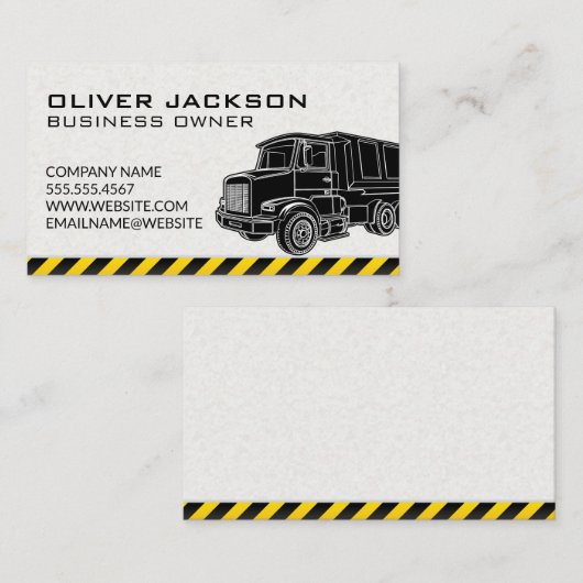 建築ダンプトラックイラストレーション 名刺 (正面/裏面)