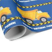 建築ダンプトラックカスタム子供の誕生日 ラッピングペーパー (ロールコーナー)