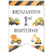 建築ダンプトラックキッズボーイの誕生日 バンティングフラッグ (第1の旗)