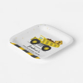 建築ダンプトラックキッズ任意の年齢誕生日 ペーパープレート (傾斜あり)