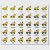 建築ダンプトラックキッズ任意の年齢誕生日 ラッピングペーパー (フラット)