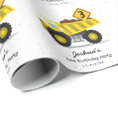 建築ダンプトラックキッズ任意の年齢誕生日 ラッピングペーパー (ロールコーナー)