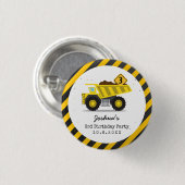 建築ダンプトラックキッズ任意の年齢誕生日 缶バッジ (正面&裏面)
