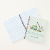 建築ダンプトラックソフトグリーンブルーボーイ名 ノートブック (内部)