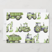 建築ダンプトラックディガー第5誕生日写真 招待状 (裏面)