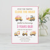 建築ダンプトラックハート誕生日招待状 招待状 (スタンド正面)