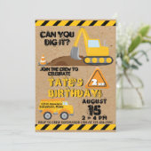 建築ダンプトラックバースデーパーティ招待状 招待状 (スタンド正面)